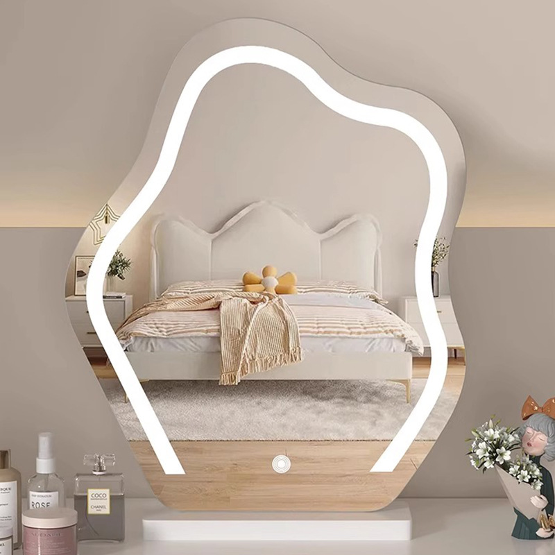 Espejo de maquillaje de escritorio con lámpara LED dormitorio red red red in mirror de vestir