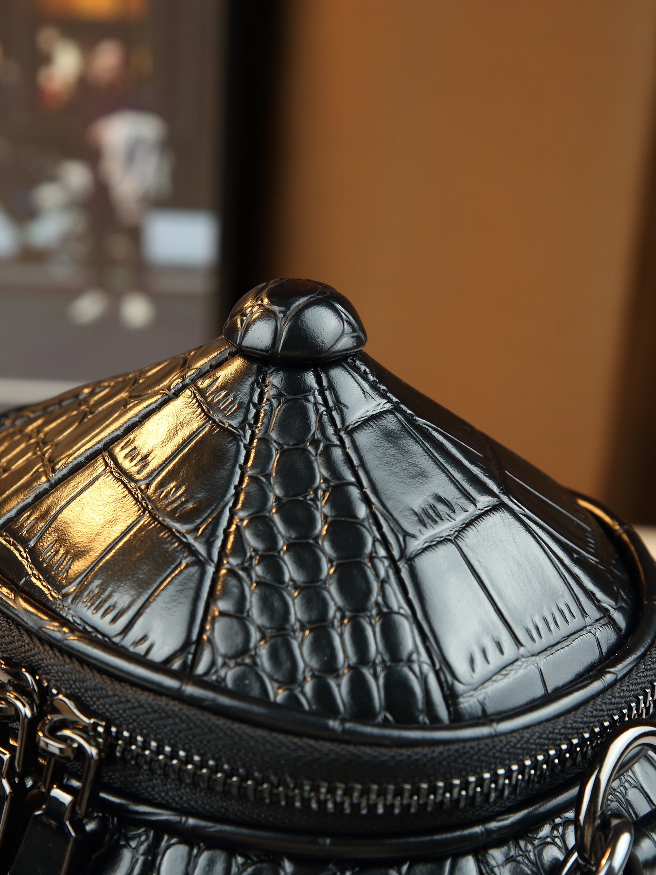 Quirky Crocodile Pattern Shoulder Bag Novelty Teapot Shaped Handbag_voghion.com
