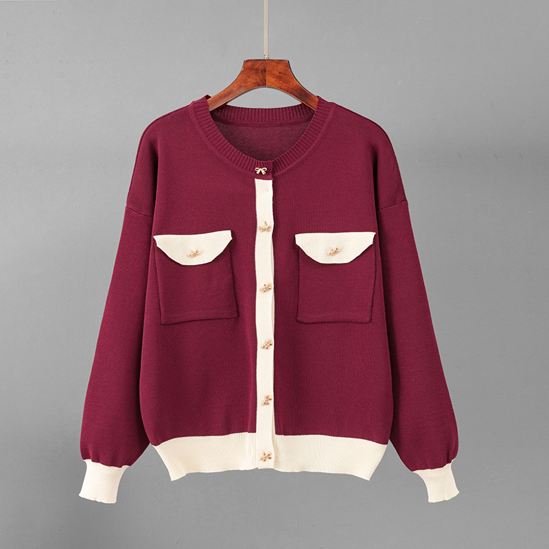 Women's Knitted Two Piece Cardigan And A-line Skirt Set Casual_voghion.com