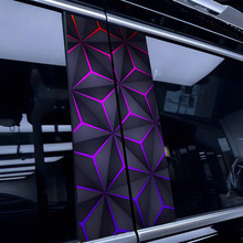 跨境外贸几何方块汽车中柱贴纸车窗定 制防刮个性创意装饰贴保护