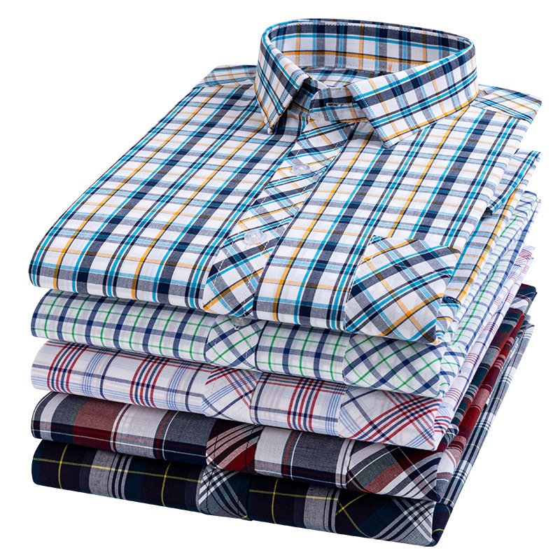 Jianghu Jiulang High-End Trendy Men's Plaid Casual Long-Sleeved Shirt Business Youth Printed No-Iron Cotton Shirt Jianghu Jiulang High-End Trendy Men's Plaid Casual Long-Sleeved Shirt Business Youth Printed No-Iron Cotton Shirt