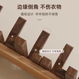 中式钢琴键挂衣架入户门墙上壁挂免打孔卧室客厅衣帽架实木壁挂架