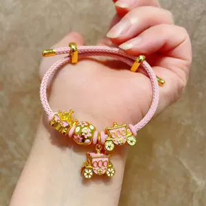 Pink Wings Castle Pumpkin Carriage Bead Pendant Bracelet Necklace Bead Accessories DIY Accessories