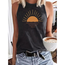 H 45180 Letter print crew neck tank top ��ĸӡ��Բ�챳��