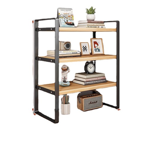 Desk storage rack desktop multi-layer organizer simple office desk small shelf iron student bookshelf