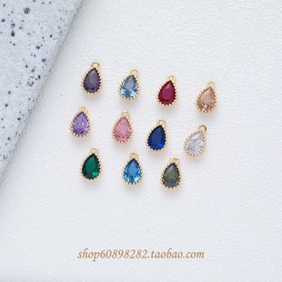 14K�����ɫСˮ���~��ʯ����diy����朶�������