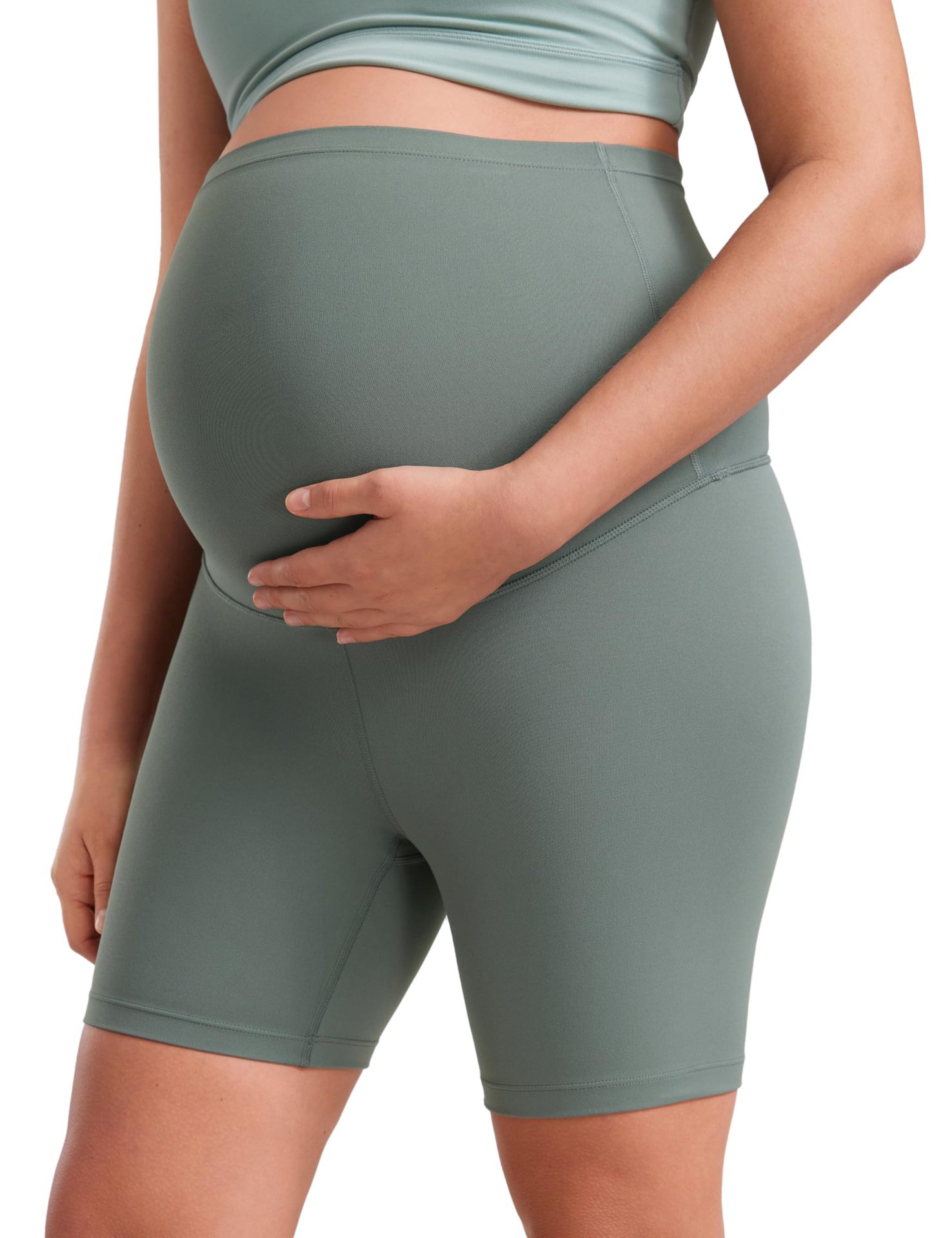 Maternity Capri Yoga Pants Belly-Support Seamless Nylon Maternity Capri Yoga Pants Belly-Support Seamless Nylon