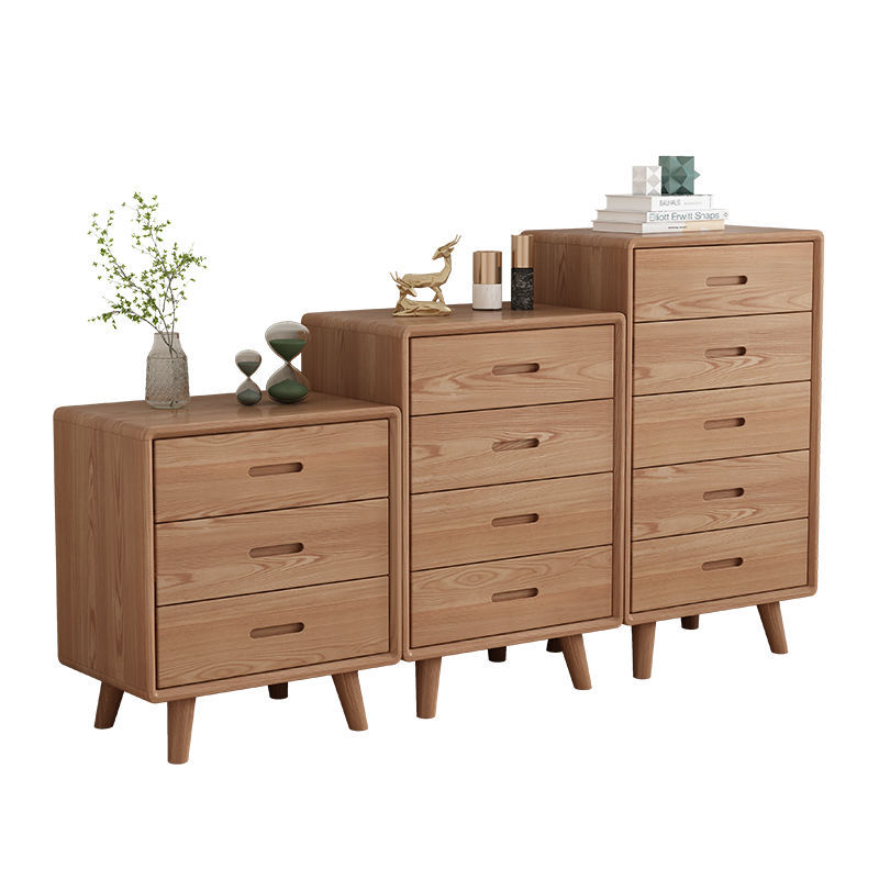 Armario de cajones de madera de cera blanca armario de almacenamiento de pared de la sala de estar gabinete de cajón de dormitorio de madera maciza gabinete de almacenamiento minimalista moderno