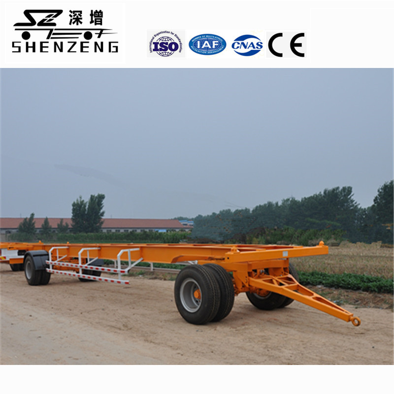 骨架式平板拖车 托盘 20T带转锁集装箱拖车 集装箱拖车