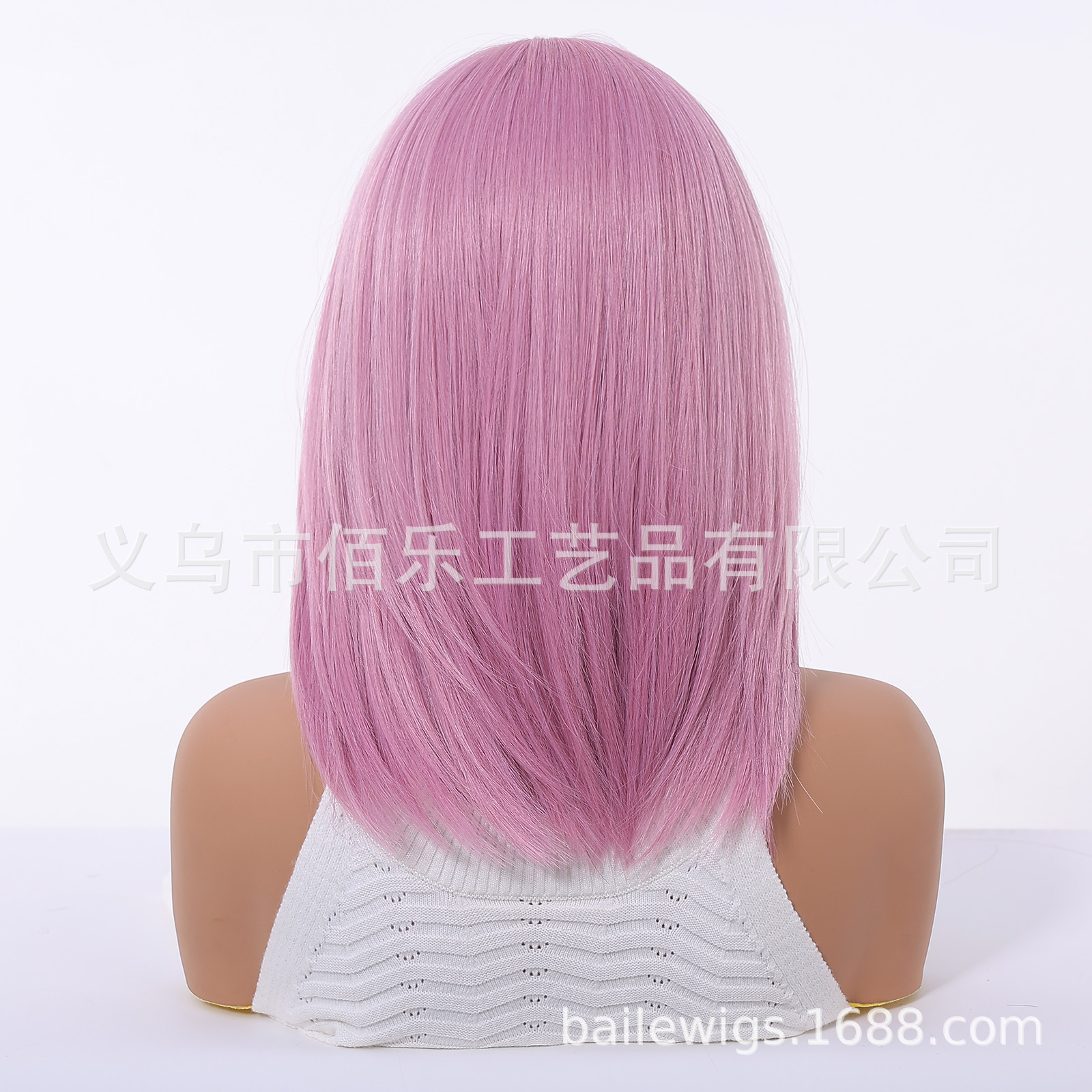 peluca rosa, peluca de ocho caracteres, peluca recta de 14 pulgadas, estilo de vacaciones, cos, pelucas de venta caliente en Europa y América