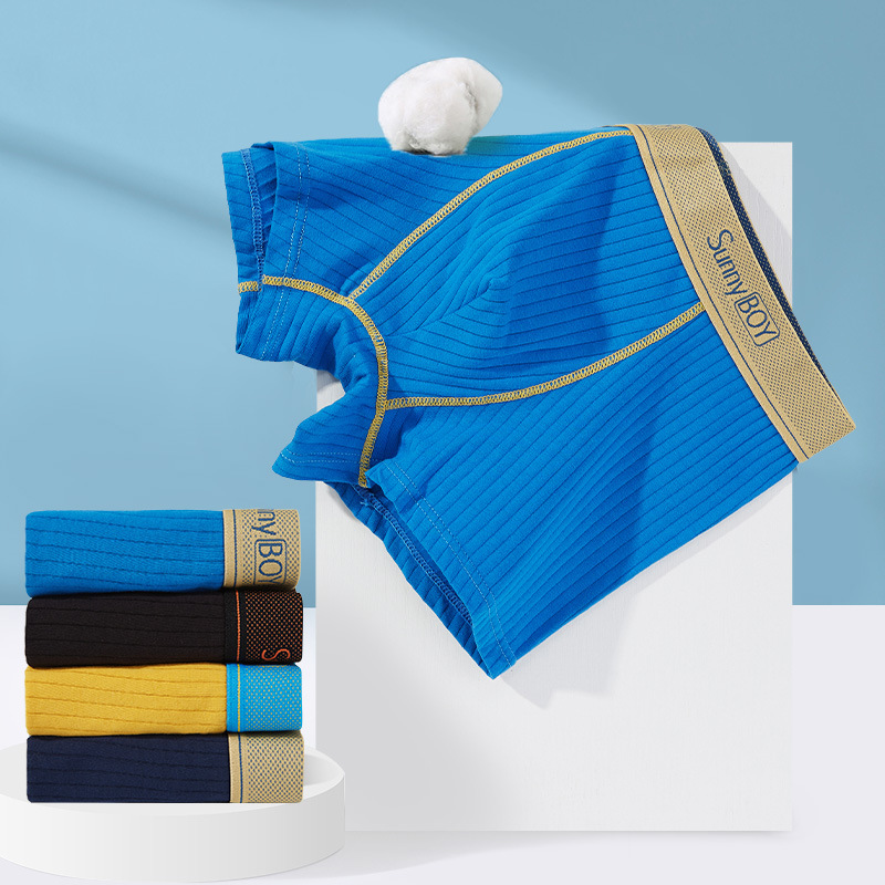 Men's Underwear Breathable Cotton Antimicrobial Straight Leg Shorts for Youth and Students