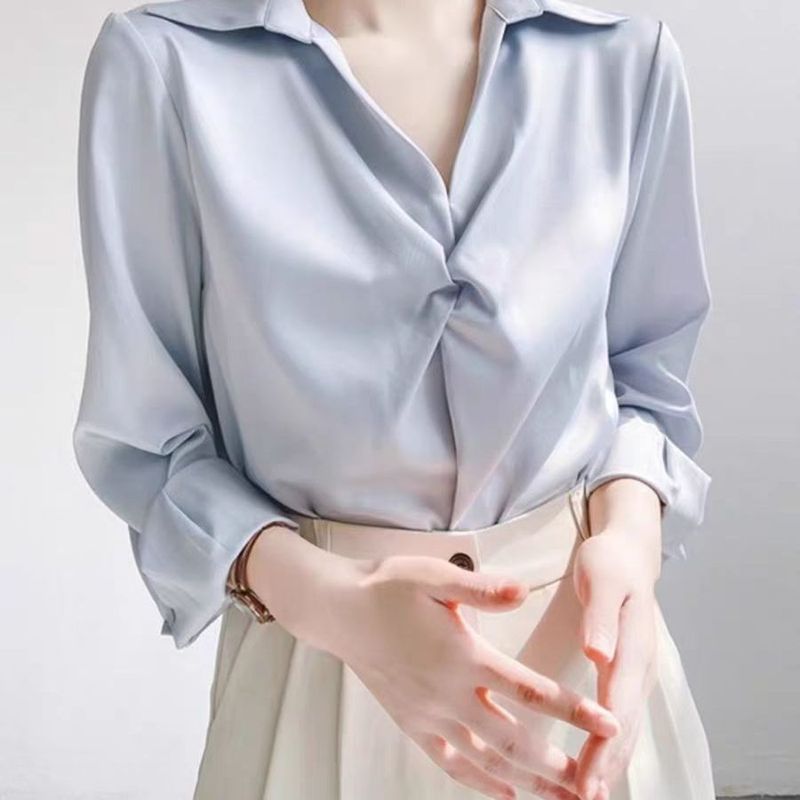法式设计感气质雪纺衬衫女2025秋季新款时尚减龄职业上衣|undefined