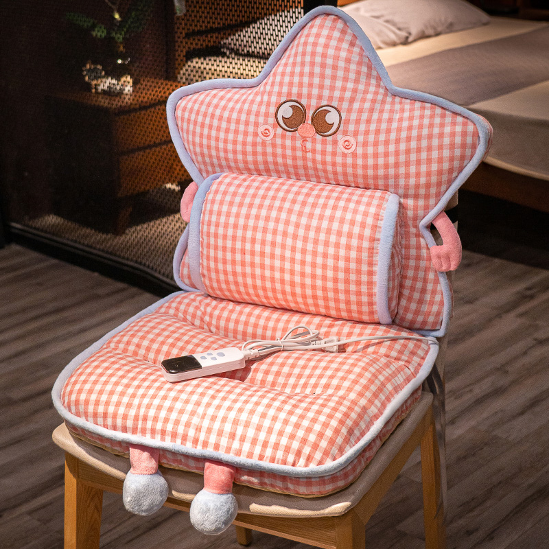 Cojín con Respaldar Térmico Eléctrico de Peluche para Oficina