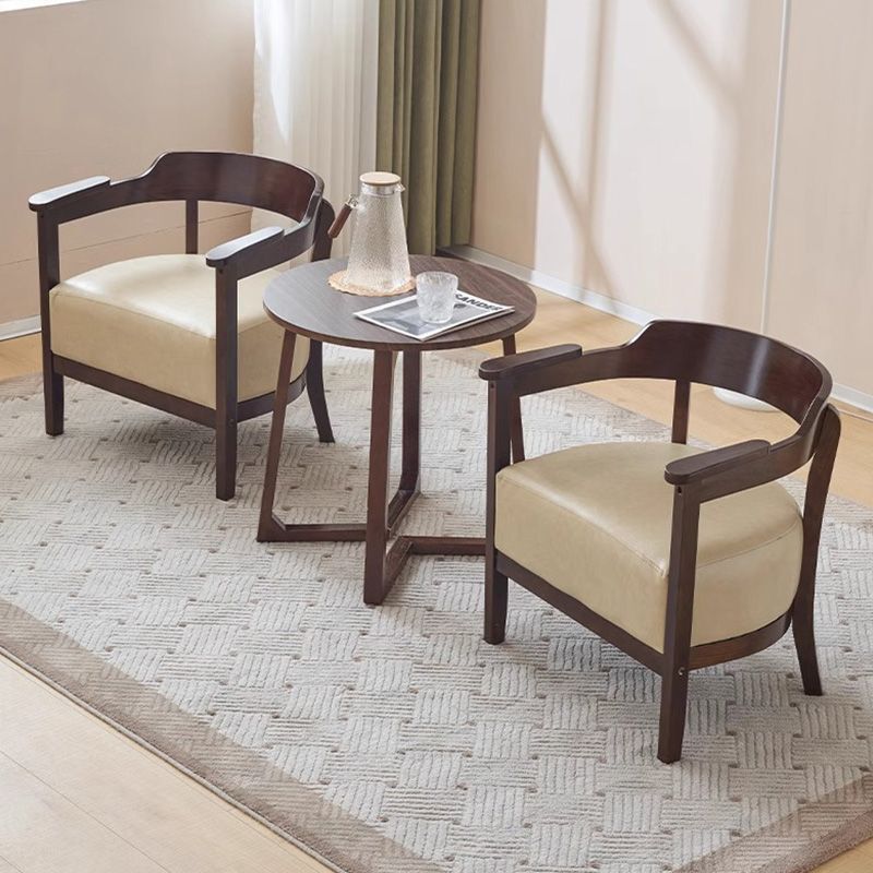 Solid Wood Balcony Table, Two Chairs, Coffee Table, Three-Piece Set, Internet Celebrity Single Sofa, Cafe Table and Chair Combination, Lazy Sofa