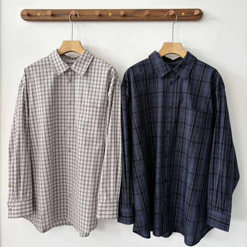 In stock: 2026 Fall New QD GROVE Versatile Vintage Plaid Irregular Loose Long Sleeve Shirt In stock: 2026 Fall New QD GROVE Versatile Vintage Plaid Irregular Loose Long Sleeve Shirt