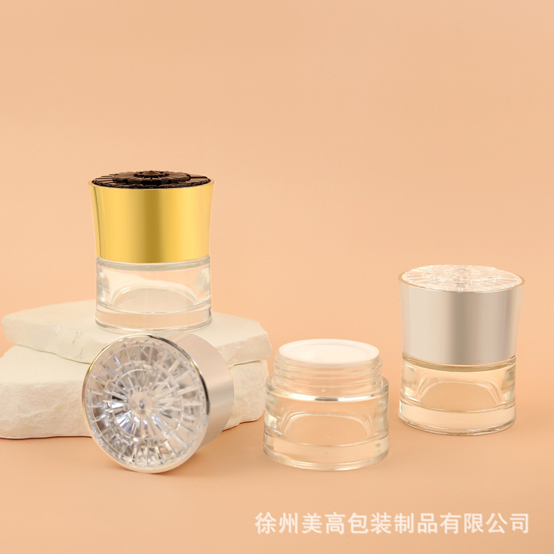 Meigao ライト高級シンプルクリームボトル化粧品ガラスボトルフェイスクリームジャー女性クリーム詰め替えボトル|undefined