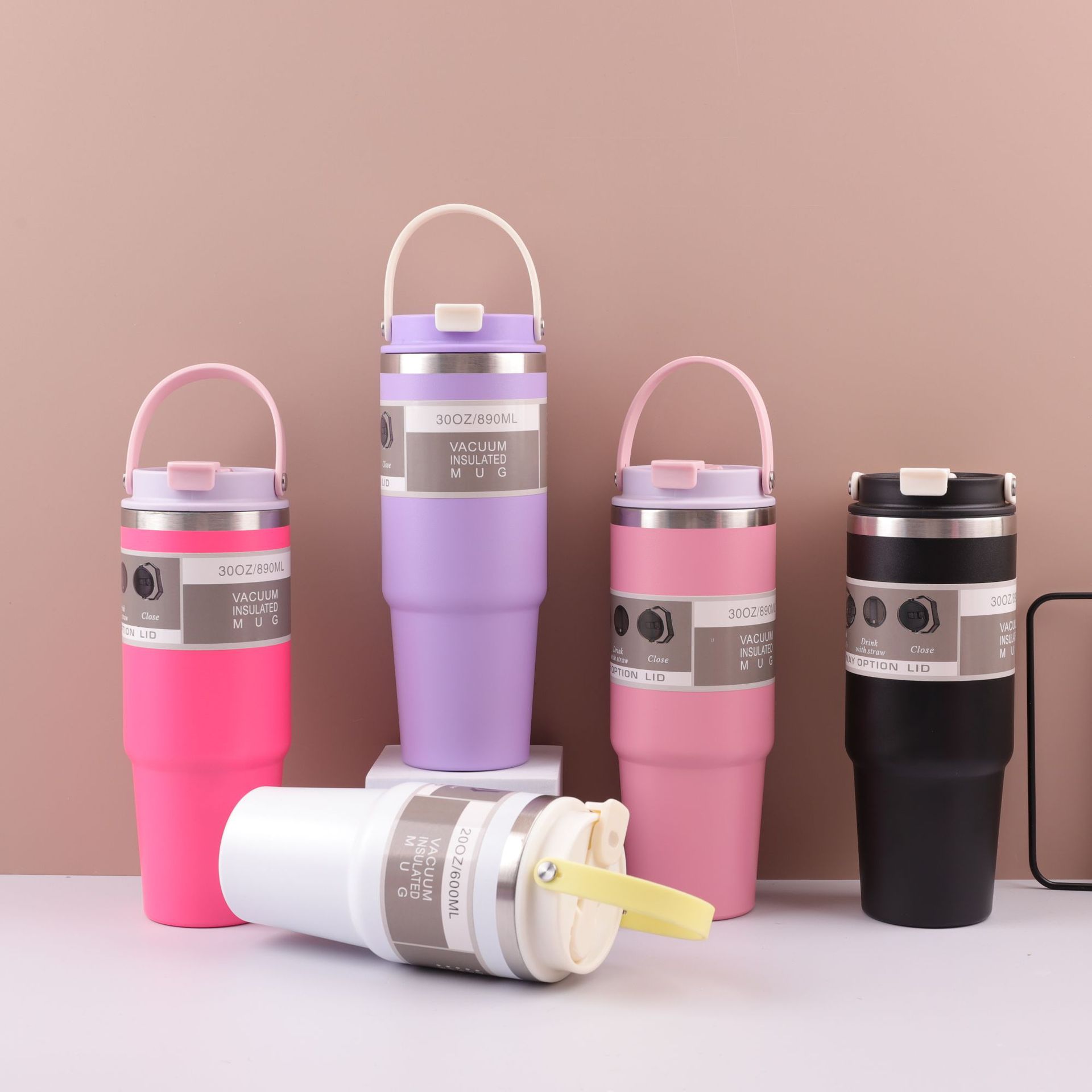 Transfronterizo 304 acero inoxidable silicona portable doble bebida taza de automóvil Big Mac gran capacidad personalizada taza de automóvil