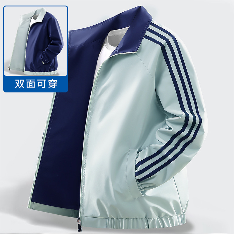 Cross-border American-style double-sided striped jacket for men, loose casual running sports baseball jacket for spring and autumn, couple's coat Cross-border American-style double-sided striped jacket for men, loose casual running sports baseball jacket for spring and autumn, couple's coat