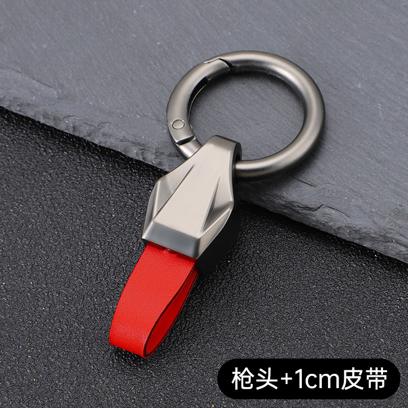Productos transfronterizos llavero de coche de metal para hombres llavero personalizado de alta gama diseño de cuero ancho y estrecho adecuado para todos los modelos