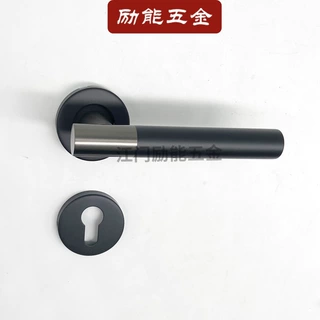 T型直角三叉304不锈钢室内分体门锁把手 枪灰黑色电泳双色门执手