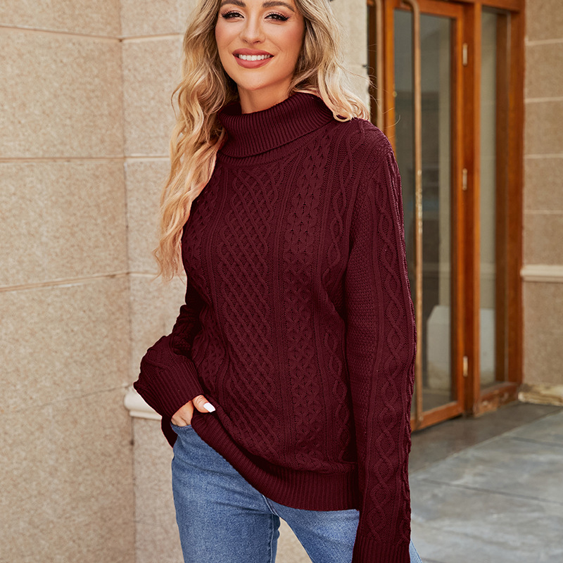 Amazon popular turtleneck suéter de las mujeres otoño y el invierno nuevo color sólido punto superior temperamento cuello alto bottoming camisa image 12