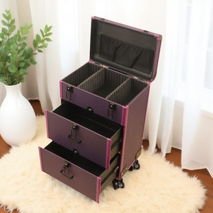 Special Box for Mobile Beauticians, Embroidered Trolley Makeup Box, Foot Bath and Ear Picking, High-End Universal Wheel Trolley Drawer Box