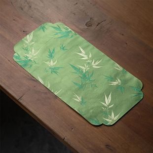 Double-sided retro bamboo tea mat brocade thickened Zen table mat Chinese tea absorbent tablecloth one-piece delivery