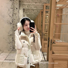 毒家现货正确版本M家2025新款女士毛毛马甲羽绒服可爱少女风百搭