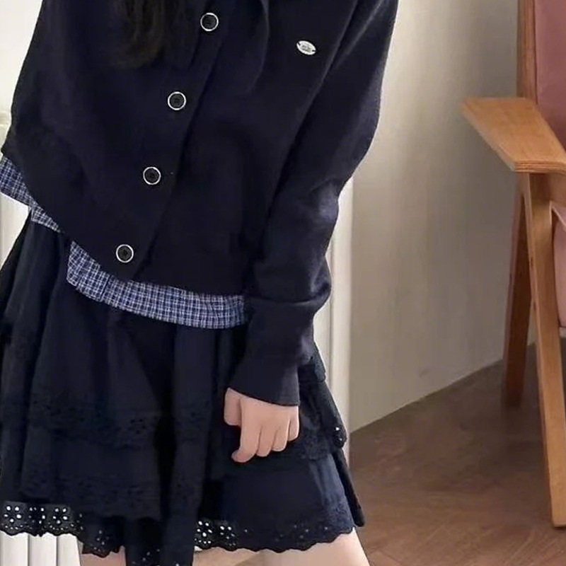 女童套装2025春秋款儿童开衫衬衫半身裙大童韩版炸街潮牌时髦两件|undefined