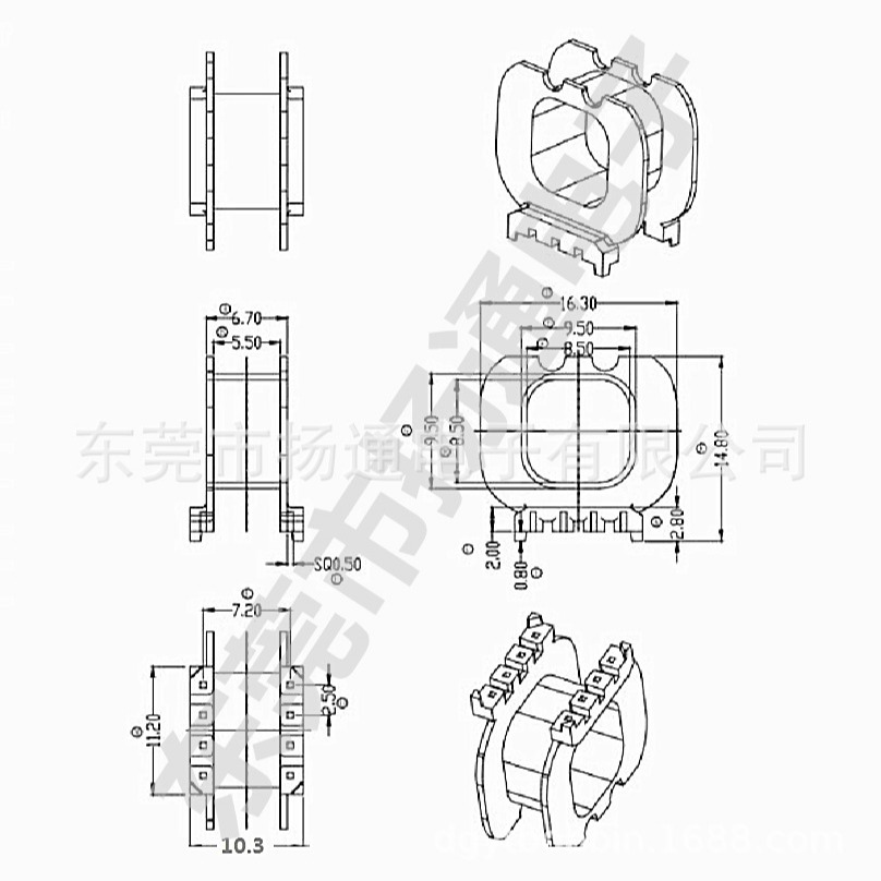ATQ21变压器骨架ATQ21电木骨架卧式3+3开放式变压器电子干式高频