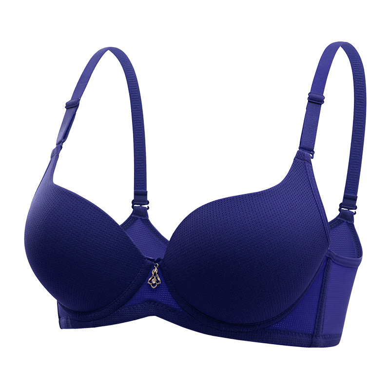 Damen-BH mit Push-up-Effekt, seitlicher Stütze, Bügel, dünnem Oberteil, dickem Unterteil, sexy, atmungsaktiv, mit Löchern_voghion.com
