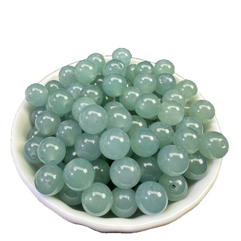 Emerald round beads jade, beaded bracelet handmade, accessories