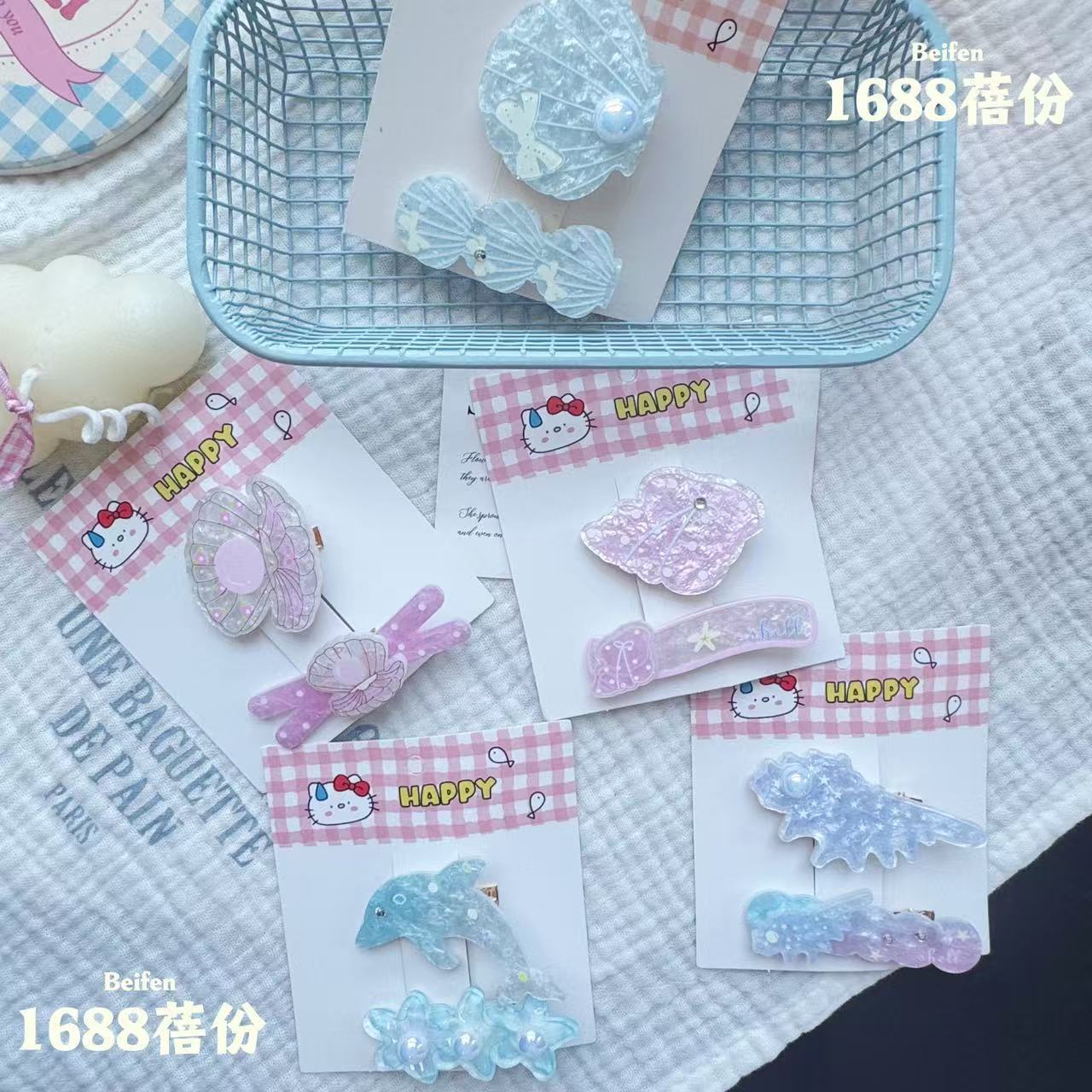 Ocean Series Shell Starfish Hairpin for Girls Versatile Decorative Hairpin Elegant Bangs Hairpin Side Clip Headwear