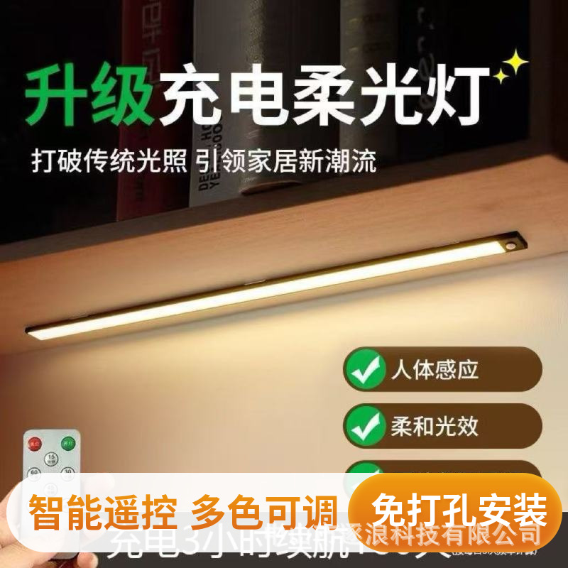 Cross-Border [0-Second Sensing] Human Body Sensor Lamp Smart Remote Control Wine Cabinet Cabinet Lamp Free of Installation Cat Eye Led Light Strip