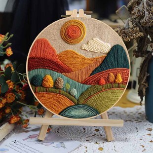Original Cross-Border Landscape Stereo Embroider Handmade Embroider DIY Material Package European Embroider DIY Material Free Hand Embroider Package