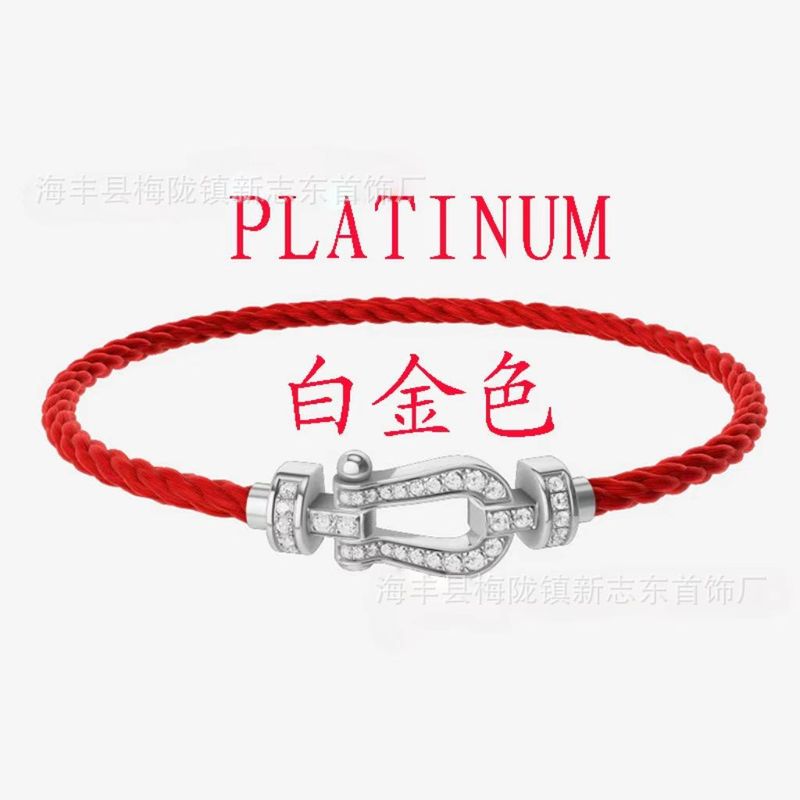 中号马蹄扣费雷德红绳手链情侣款男女本命年转运精工钢丝DIY手绳|undefined