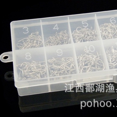 500 grandes 10 rejilla en caja 3-12 tubo Fu isini con anillo carpa gancho acero de alto carbono púas