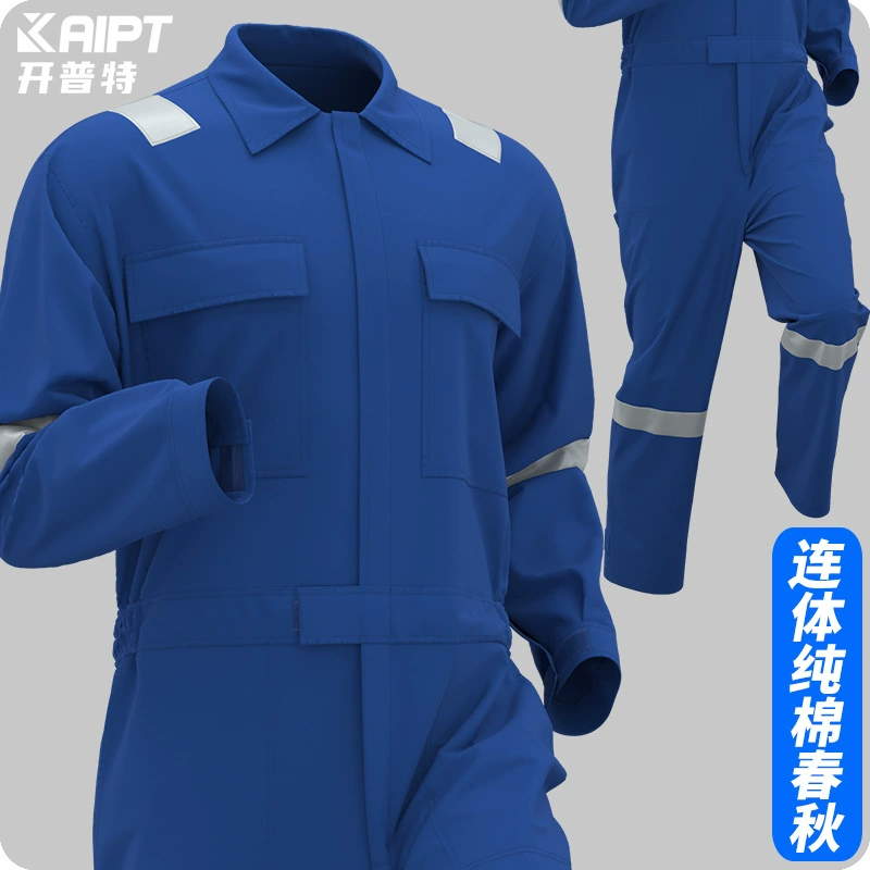 Трансграничный комбинезон из хлопка с воротником рабочая одежда для печати механика ремонтная одежда сплошной цвет мануфактура одежда для страхования труда на заказ