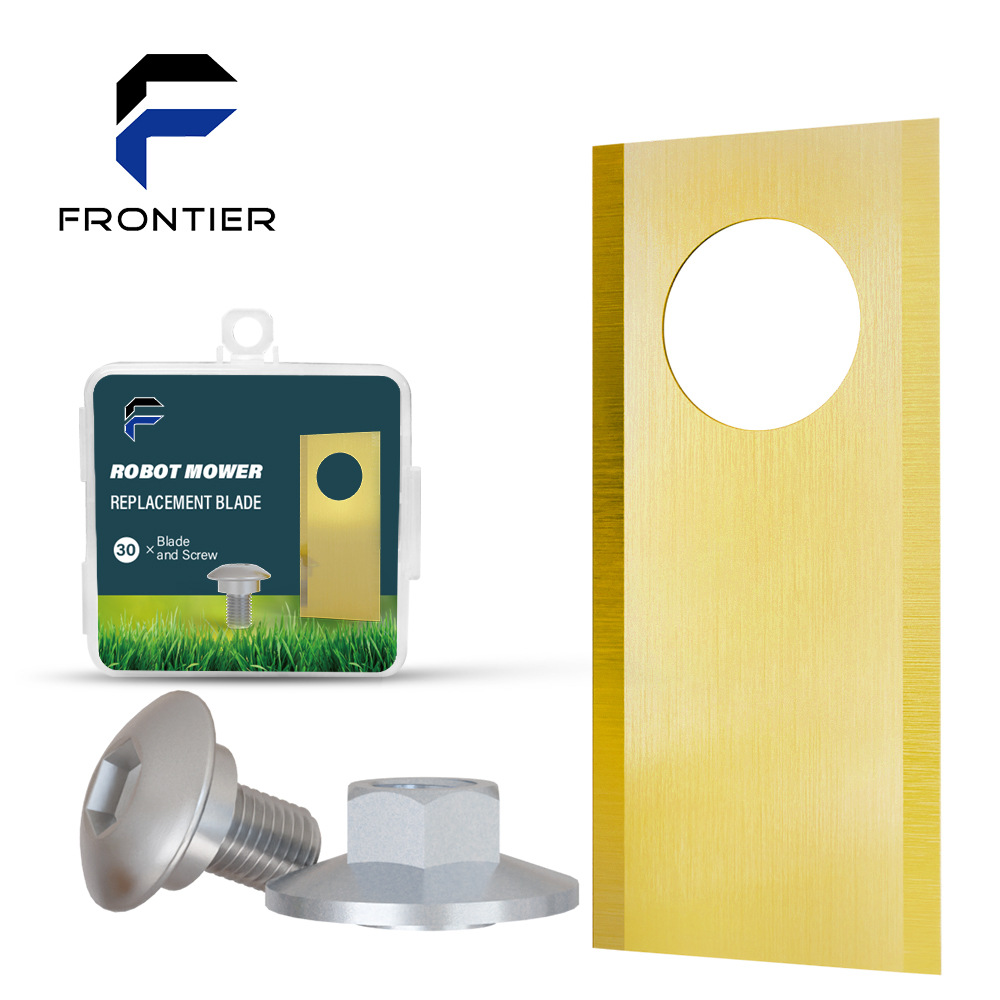 厂家批发39.2*17.5*0.5mmMIIMO金色镀钛单孔草坪割草机刀片