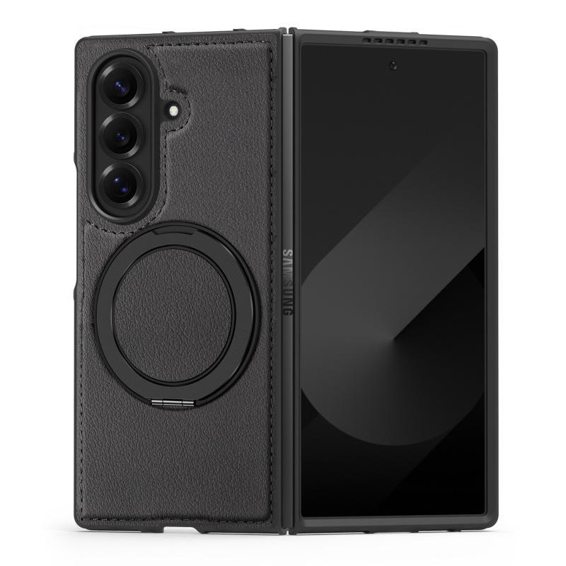 Samsung Z Fold 30% off スタック携帯電話ケース Yashi レザーパターン 360 磁気回転スタンド ZFlip6 保護カバーに適しています。|undefined