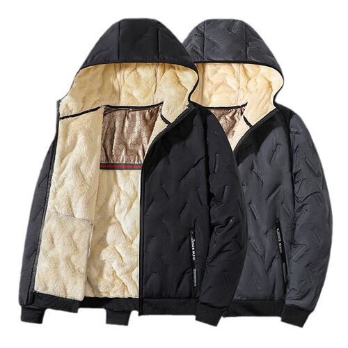 Cross-border hooded cotton coat men plus velvet cotton coat men winter plus velvet jacket warm graphene cotton coat ultrasonic cotton coat men