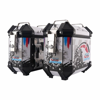 aluminum alloy side box | Motorcycle trunk - 18l-sticker-white