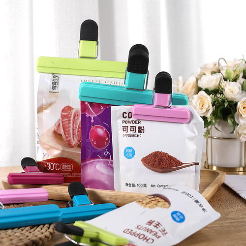 Food preservation plastic bag snack tea milk powder moisture-proof seal clip paper bag clip creative bag mouth clip