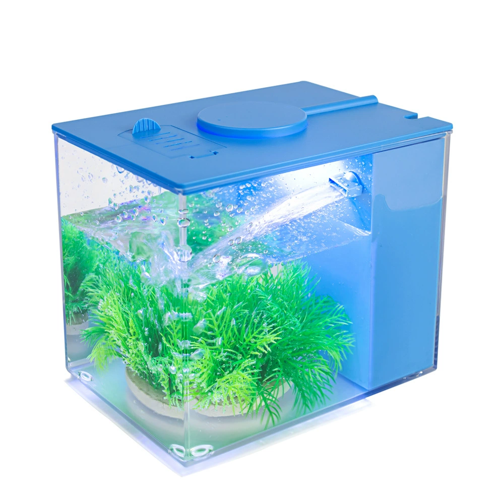 Ультрачистый микроландшафтный мини-аквариум для дома, прозрачный экологический водный объект с красочной автоматической циркуляцией и системой обратной фильтрации для ландшафтного дизайна аквариума.