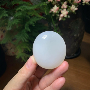 Jin Yu Tang Xinjiang Hetian jade suet jade egg surface ice bottom fluorescent clean flawless bracelet core material can be inlaid