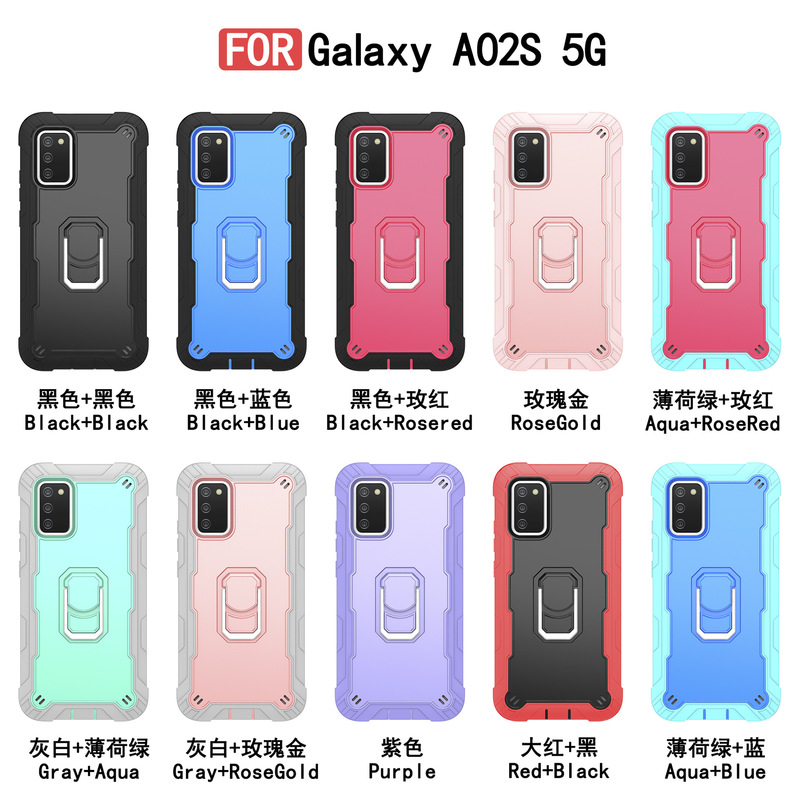 For Samsung A12/A32 mobile phone case three-in-one A52/A72 anti-fall bracket S20FE silicone protective cover 5g