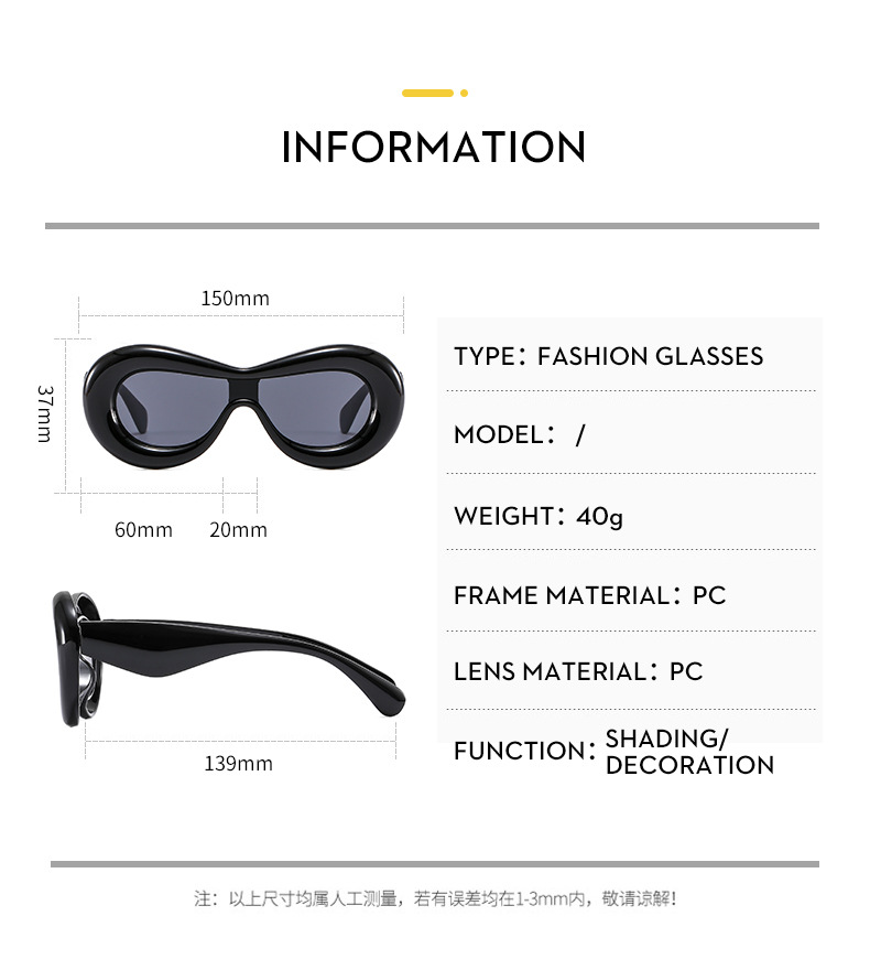 85g Weight Full Frame Glasses Structure Sunglasses Classification PC, UV400 Protection Lens Material Oval Frame Glasses Style Daily Occasion Color Block Pattern Women'S Gender Patchwork Design Sweet Style Grey, Black Color Sweet Color Block PC UV400 Protection Oval Frame Patchwork Full Frame Women's Sunglasses 5