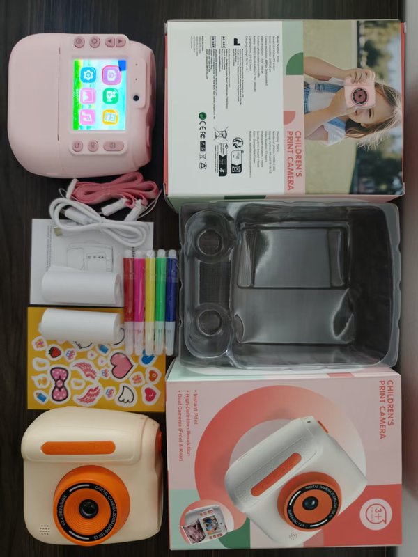 クロスボーダー子供用インスタントプリントカメラ高精細デュアルカメラカラーデジタル印刷感熱紙カメラおもちゃ|undefined