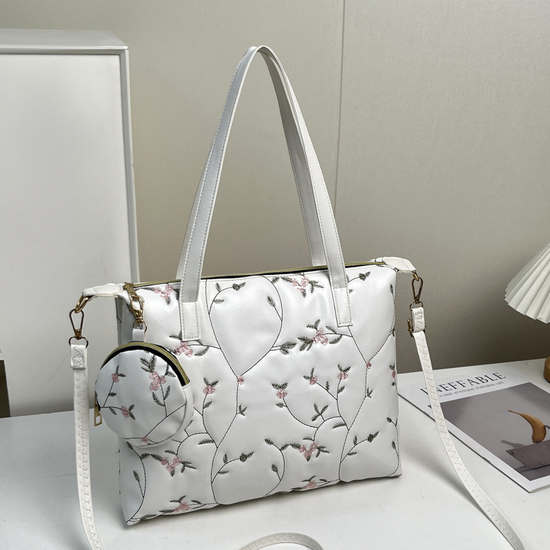 2025 nueva moda extranjera bordada flores bolso de mano simple estilo coreano bolso de hombro simple image 8