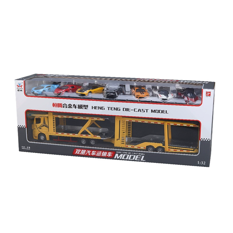 恒腾 Double-layer trailer, car model, truck, scale 1:24